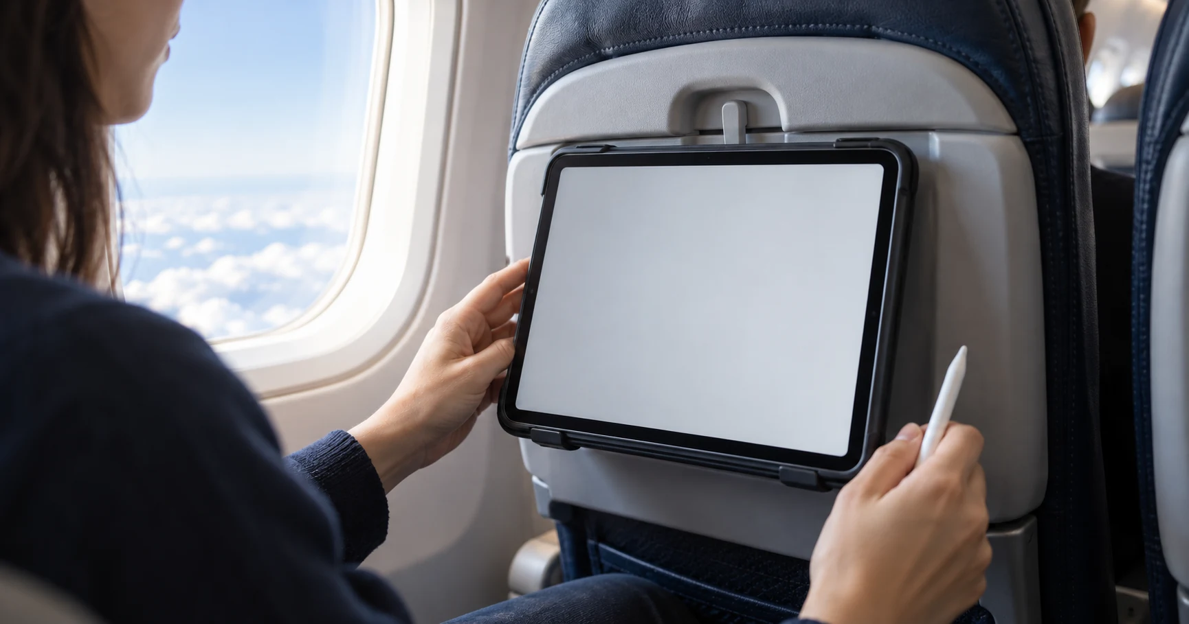 Tablet used during a trip