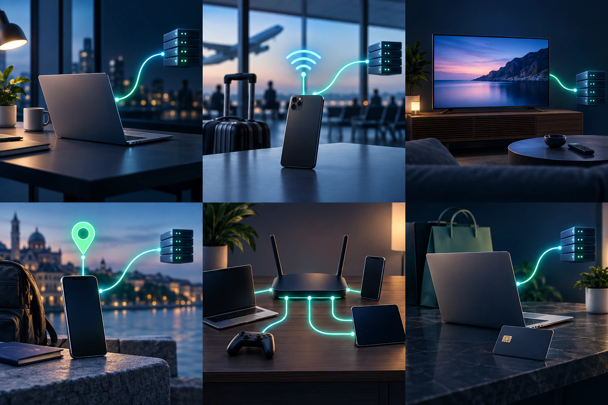 Six everyday VPN use cases across work, travel, streaming, home, and shopping