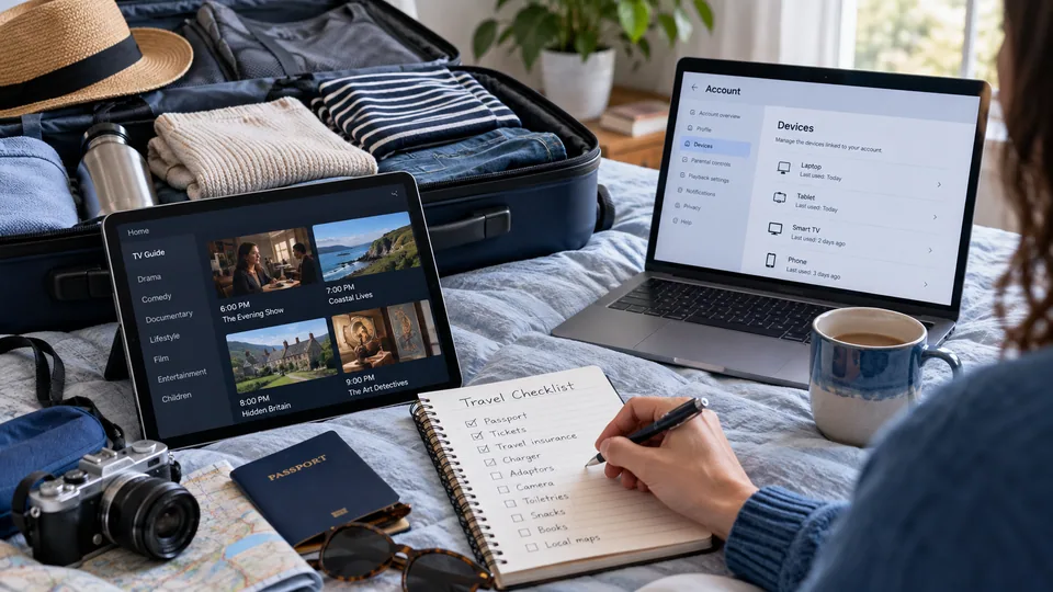 Preparing television access before travelling