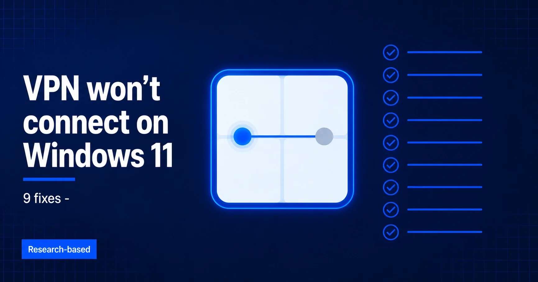 VPN not connecting on Windows 11 shown as a blocked connection being fixed